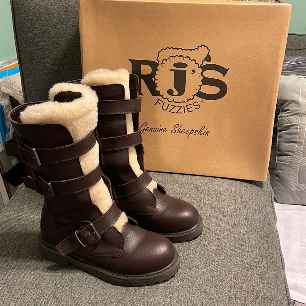 RJ’s Alpaca Brown Leather Viking Boots